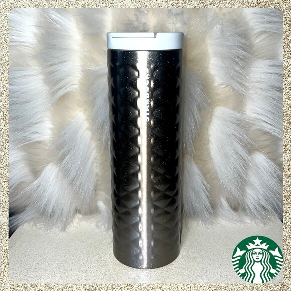 🎄✨ NWT Starbucks 2025 Holiday Glittery Silver Quilted SS 16oz Bottle Tumbler - Picture 1 of 11